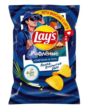 Чипсы LAYS МАКС СМЕТАНА/ЛУК 140 гр
