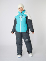 Костюм зимний женский Alaskan Vanda M белый/голубой/серый (куртка+полукомбинезон)