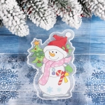 Наклейка на стекло «Снеговичок с ёлочкой» 15*20 см