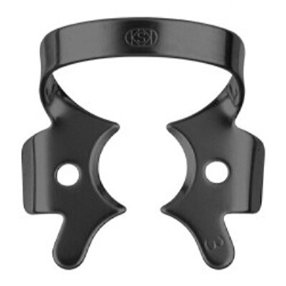 Кламп коффердам №3 c черным покрытием для моляров KSK (Dentech, Япония). Kofferdam.pro