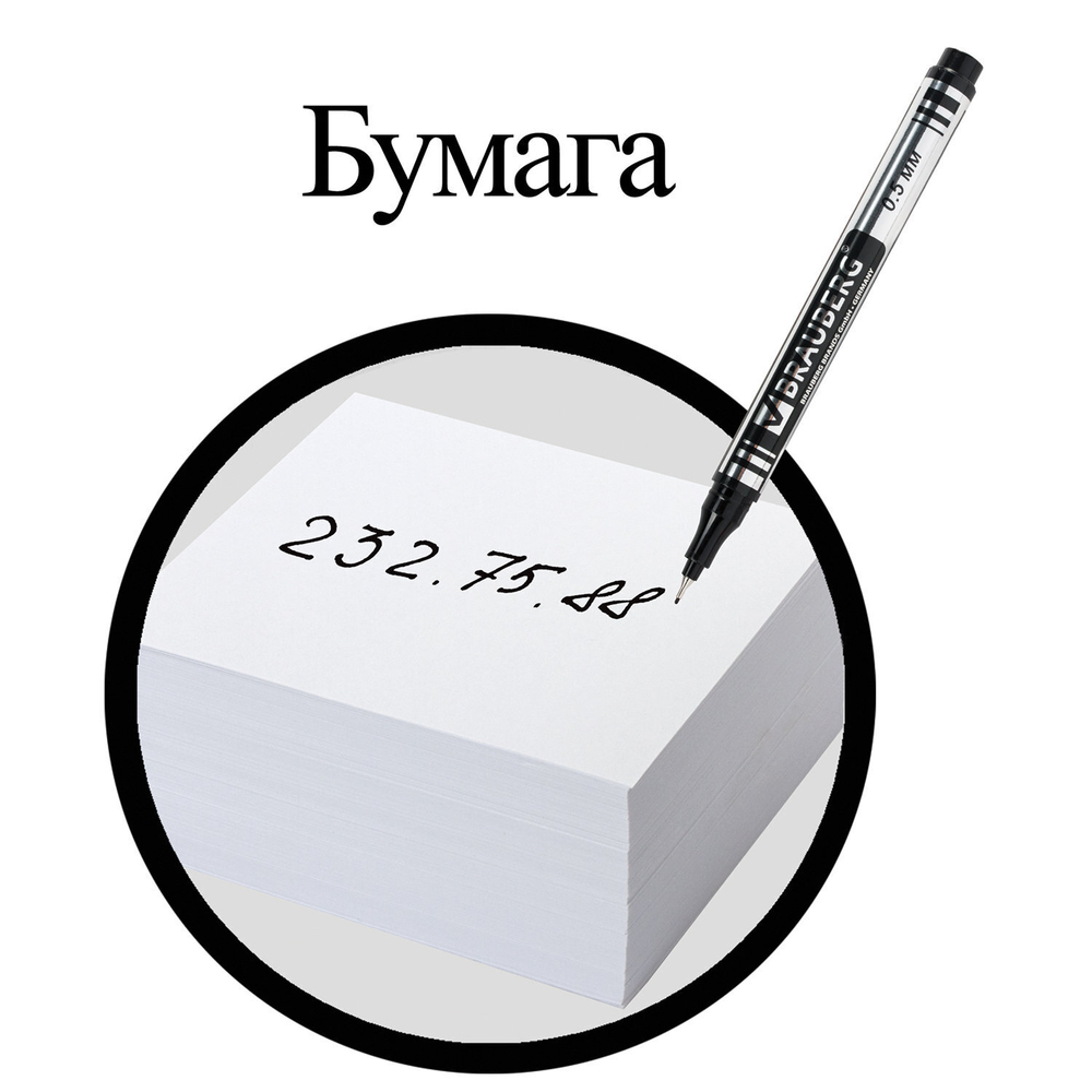Маркер перманентный BRAUBERG "Jet" черный супертонкий металлический наконечник 0 5 мм (24 штуки в упаковке)