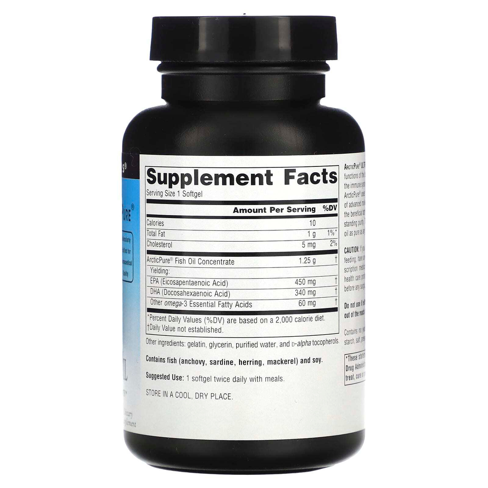 Source Naturals, Arctic Pure, омега-3 рыбий жир с повышенной эффективностью, 850 мг, 60 мягких таблеток