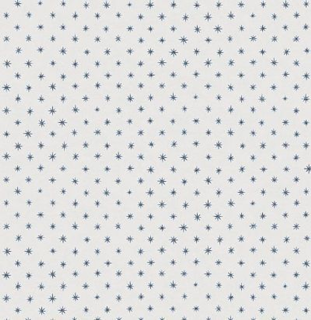 Мелкораппортный дизайн. Стилизованные звездочки с нанесением металлизированных чернил с блестками.