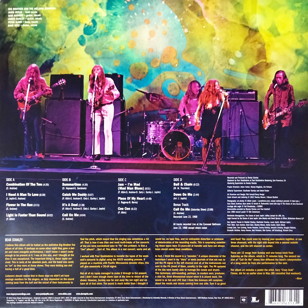 Big Brother & The Holding Company, Janis Joplin / Live At The Carousel Ballroom 1968 (2LP)