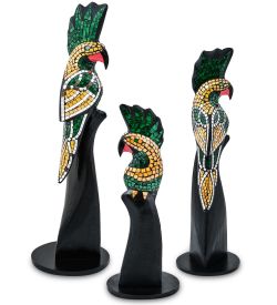 Decor and Gift 23-030-04 Н-р статуэток из трех «Какаду» дерево+стекл.мозаика (50,40,30 см)