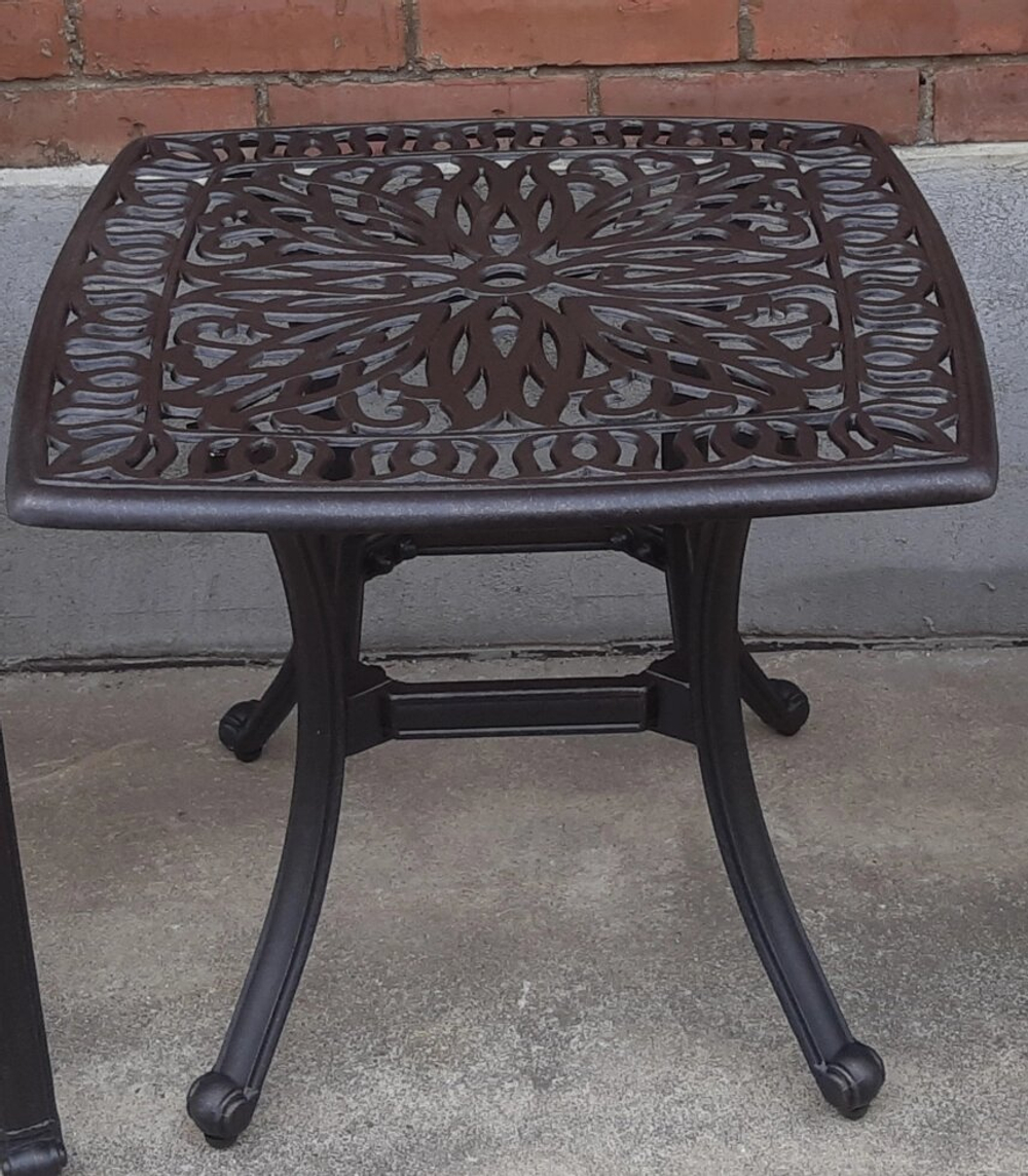 Кофейный столик Bernie из литого алюминия, бронзовый графит