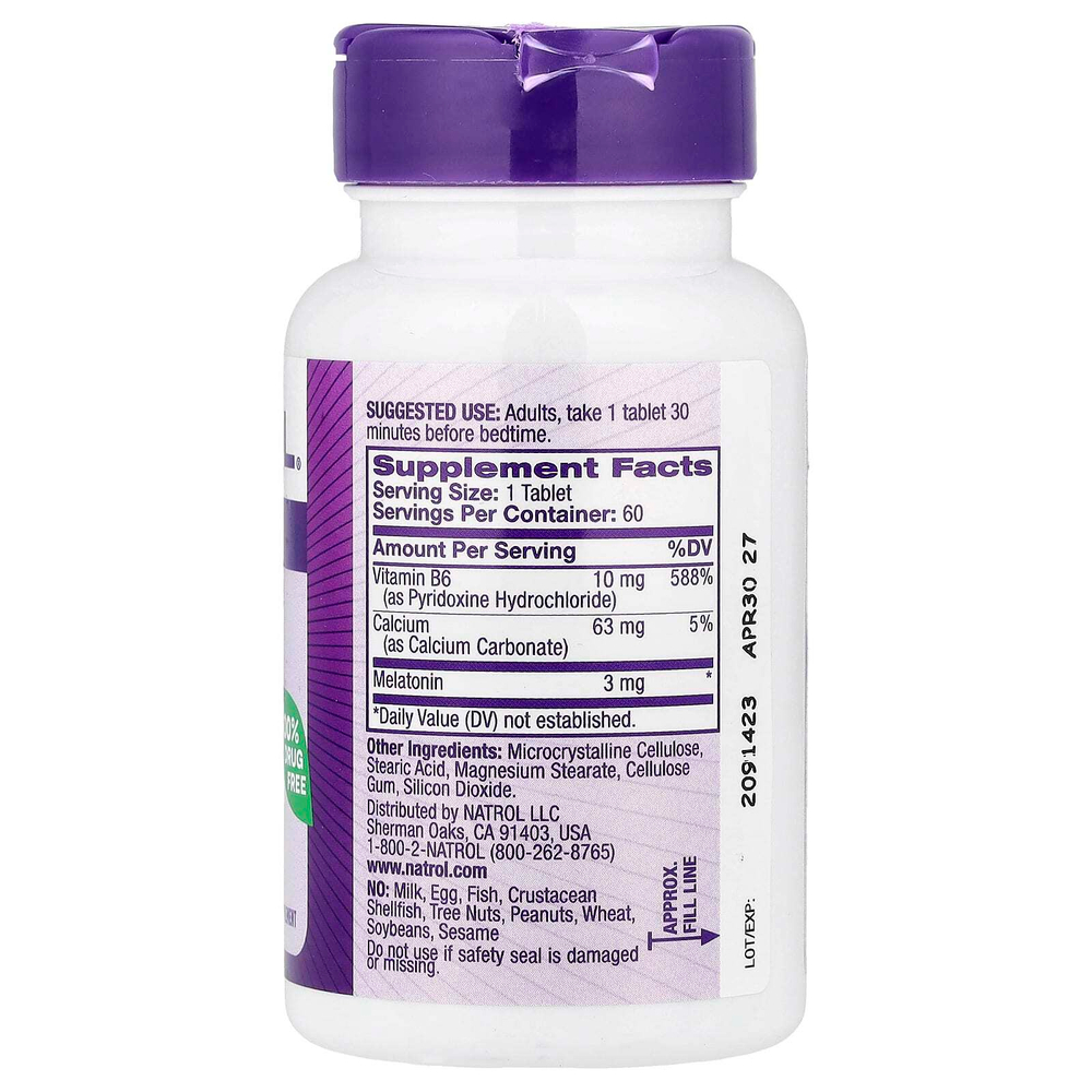 Natrol, мелатонин, 60 таблеток