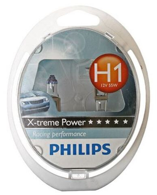 Автолампа H1 12V 55W (P14,5s) Philips  +80% X-treme Power (кт2шт) P-12258XPS2