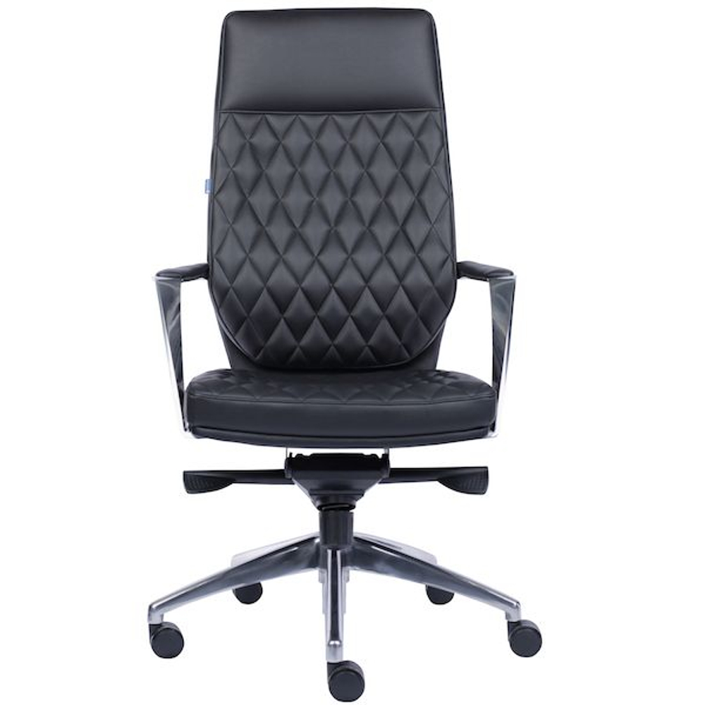 Кресло руководителя Everprof Roma Leather Black, черный, Кожа
