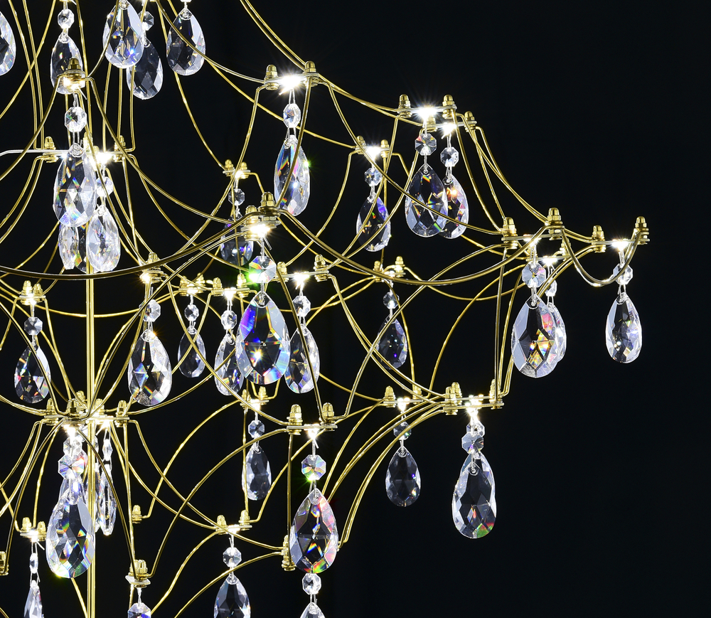 Подвесная люстра светодиодная с пультом и хрустальными подвесками Asfour MyFar Allegria MR2643-66P-50AD