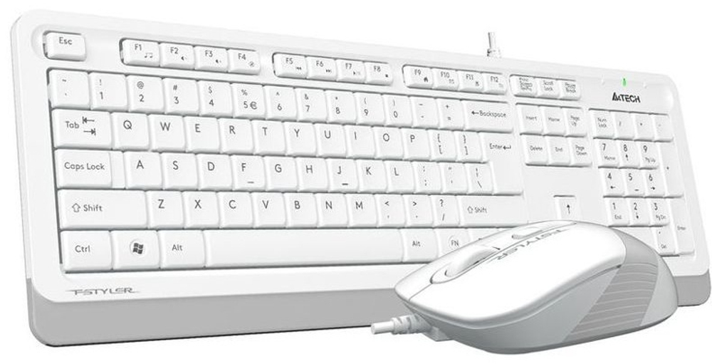 Клавиатура A4Tech Fstyler F1010 белый + мышь