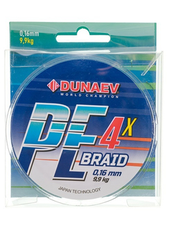 Шнур DUNAEV BRAID PE X4 150m 0.36мм