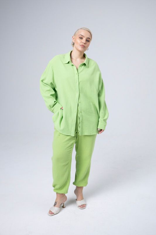 Джоггеры из муслина, светло-зеленый