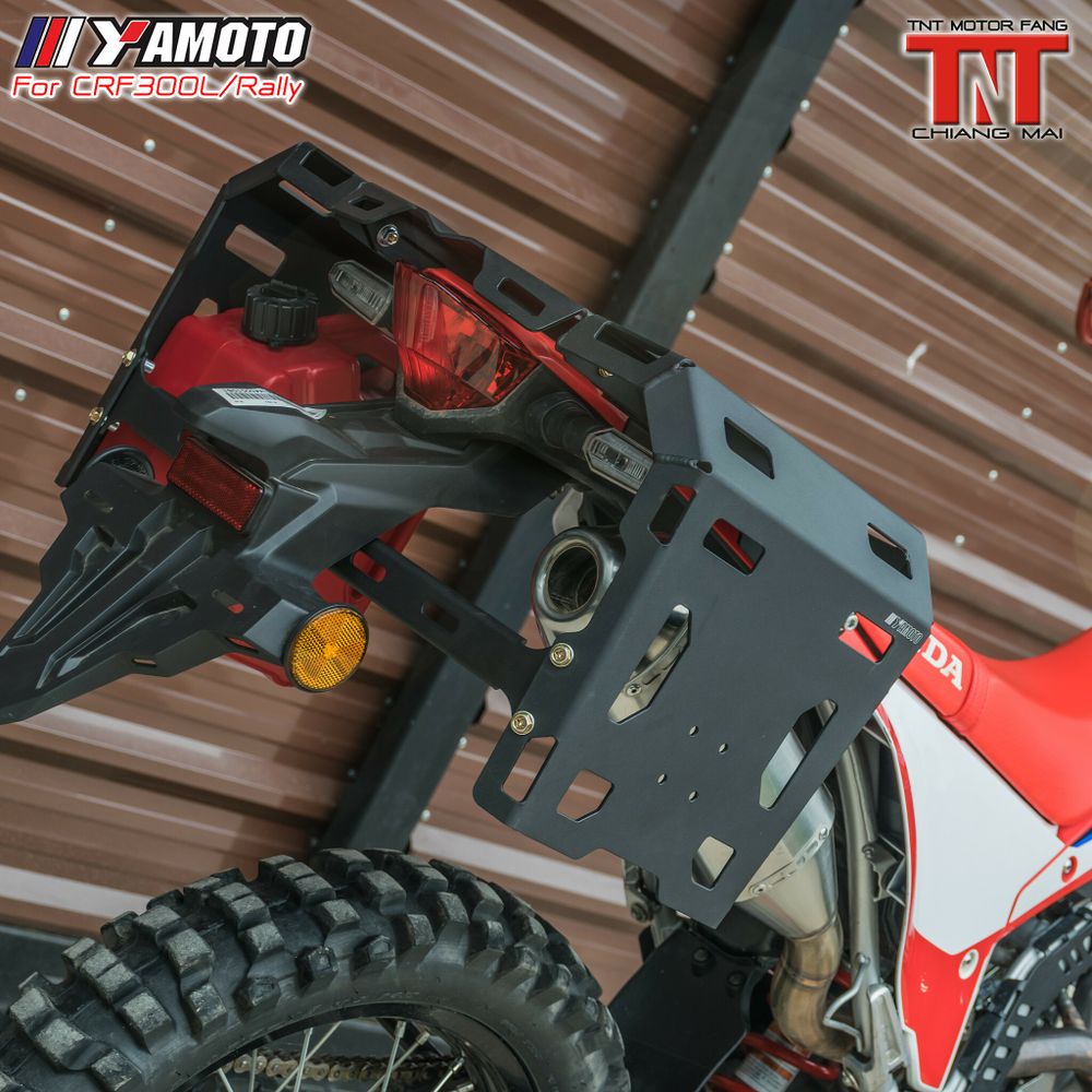 3-Bag Rear Rack set ALUMINIUM for Honda CRF300L, Rally300 (2021-Up). Black