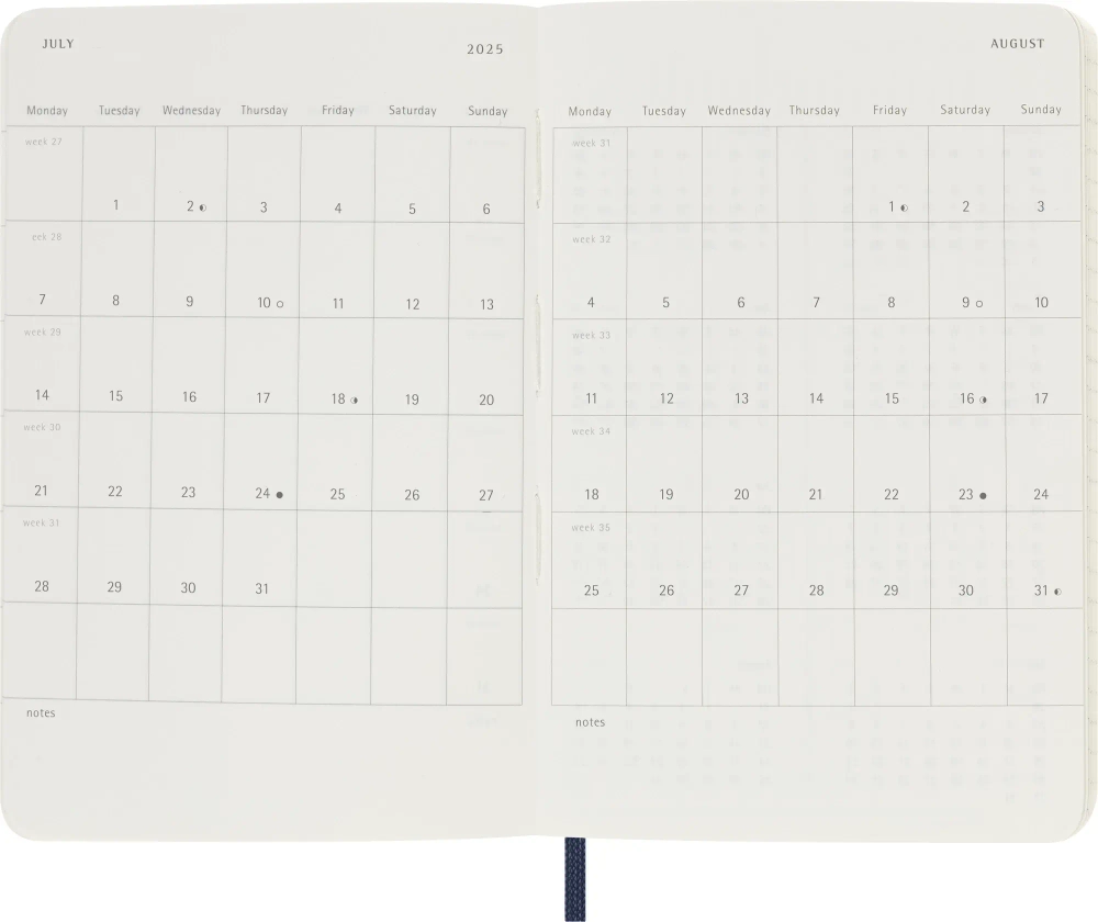 Еженедельник Moleskine (DSB2012WN2) Classic Soft WKNT Pocket 90x140мм 144стр. мягкая обложка синий сапфир