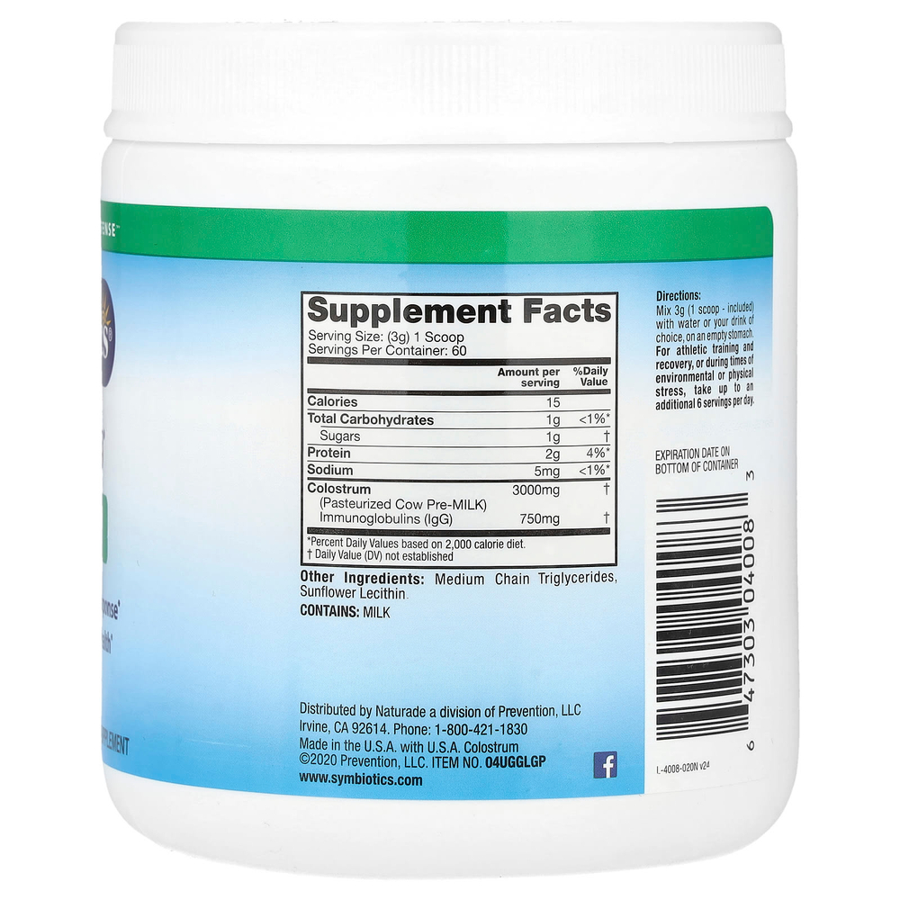 Symbiotics, Colostrum Plus®, молозиво в порошке, 180 г (6,3 унции)