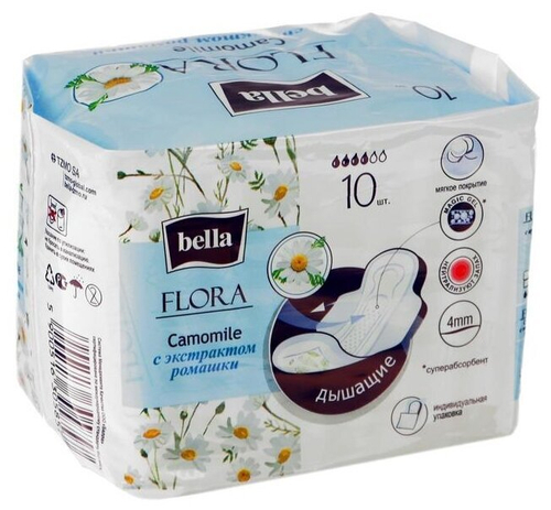 КЛАССИЧЕСКИЕ ПРОКЛАДКИ FLORA CAMOMILE 10ШТ 5857