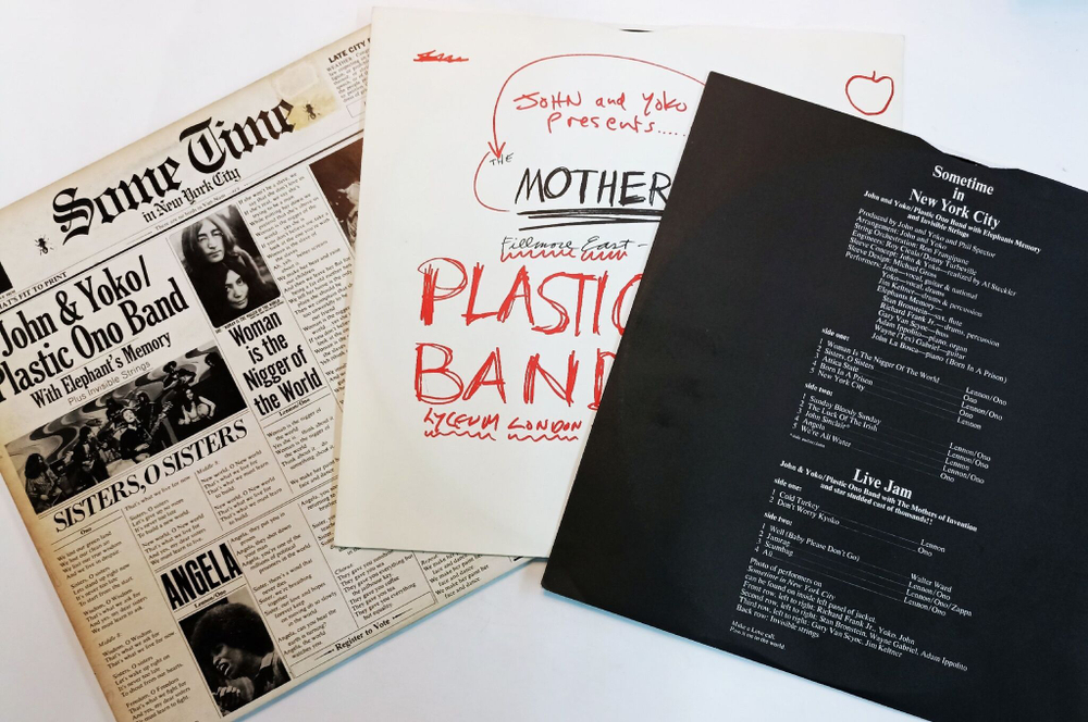 Винтажная виниловая пластинка John Lennon and Yoko Ono Plastic Ono Band With Elephants Memory And Invisible Strings Some Time In New York City (UK 1972)