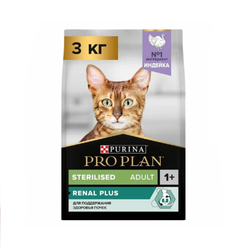 Сухой корм для стерилизованных кошек Purina PRO PLAN с индейкой 3 кг