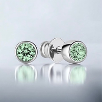 Серьги Point с зеленым аметистом