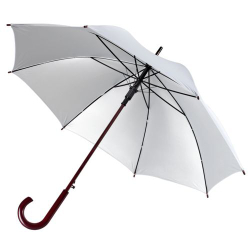 Зонт серебристый трость с нанесением логотипа