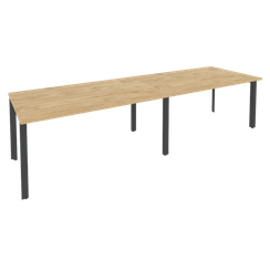 Onix Стол переговорный O.MP-PRG-2.4 Тиквуд Светлый/Металл Антрацит 3160*980*750