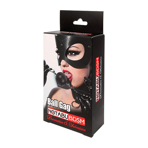 Черный кляп-шарик 4,5см на регулируемом ремешке с кольцами Bior Toys Notabu NTB-80535