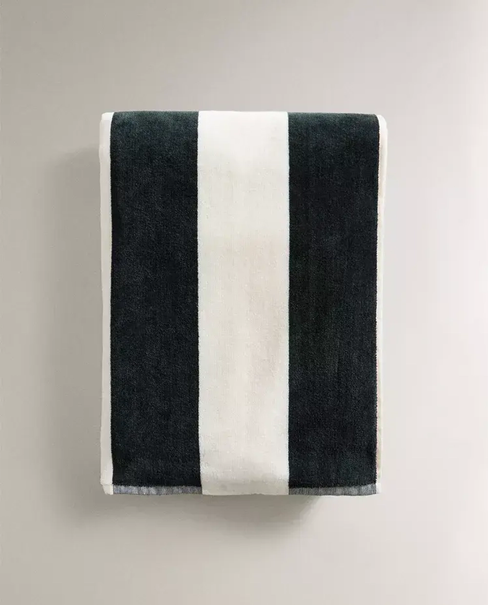 ZARA HOME ПЛЯЖНОЕ ПОЛОТЕНЦЕ В ШИРОКУЮ ПОЛОСКУ, ЭКРЮ/ЗЕЛЕНЫЙ