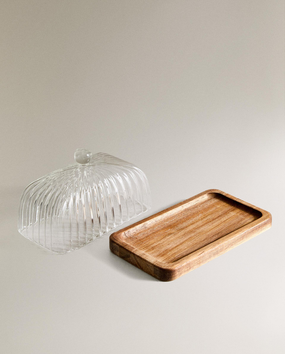 Zara Home маслёнка из боросиликатного стекла, цвет прозрачный, 17 см