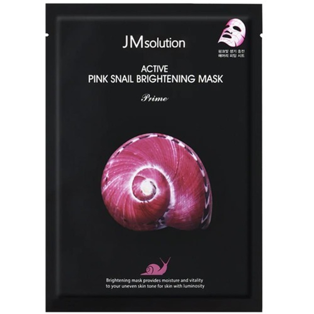 [JM Solution] Active pink snail brightening mask prime - Маска ультратонкая с муцином улитки, 30 мл