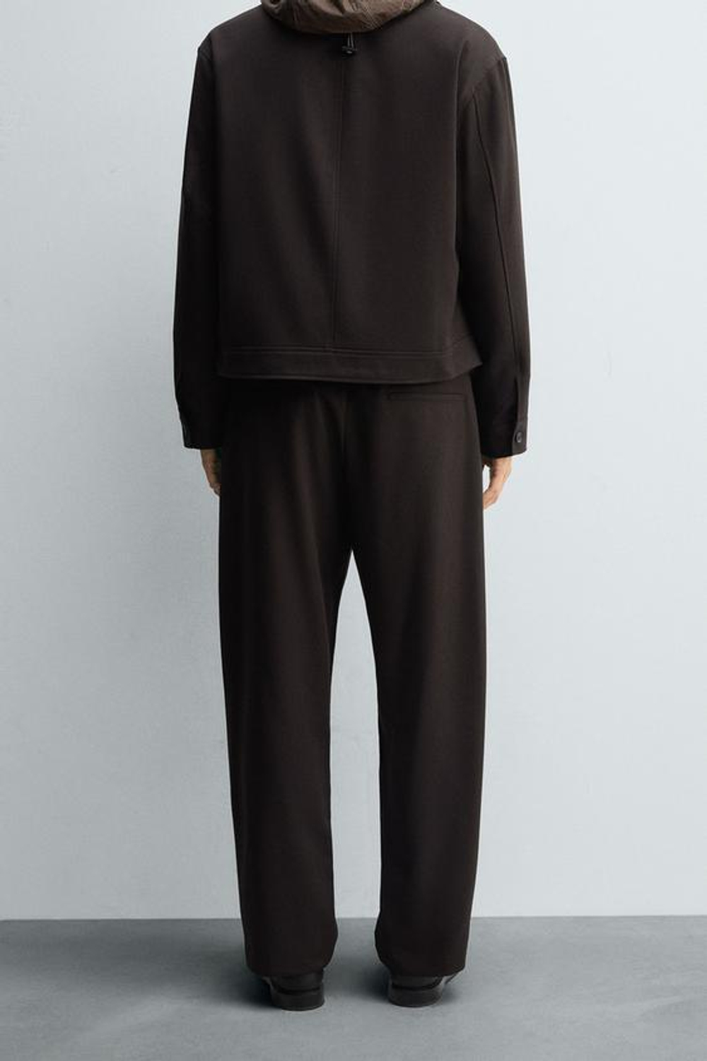 ZARA БРЮКИ-ДЖОГГЕРЫ КЛАССИЧЕСКОГО КРОЯ, КОРИЧНЕВЫЙ