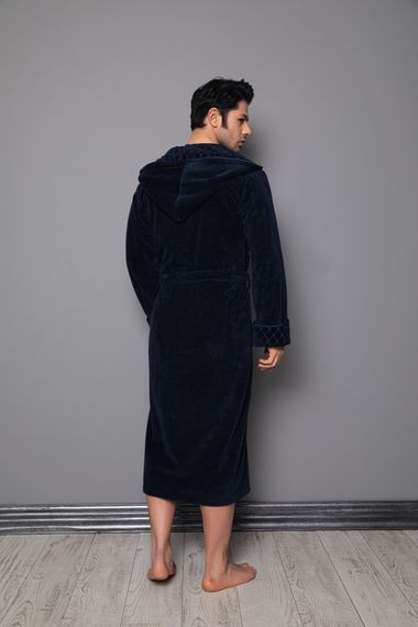 Мужской велюровый халат с капюшоном 1260 Nusa