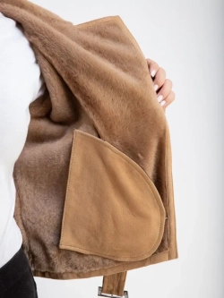 Дубленка авиатор натуральная автоледи Турция