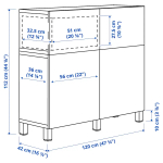 Комбинация для хранения - IKEA BESTÅ/BESTA, 120х42х112 см, черный матовый, БЕСТО ИКЕА
