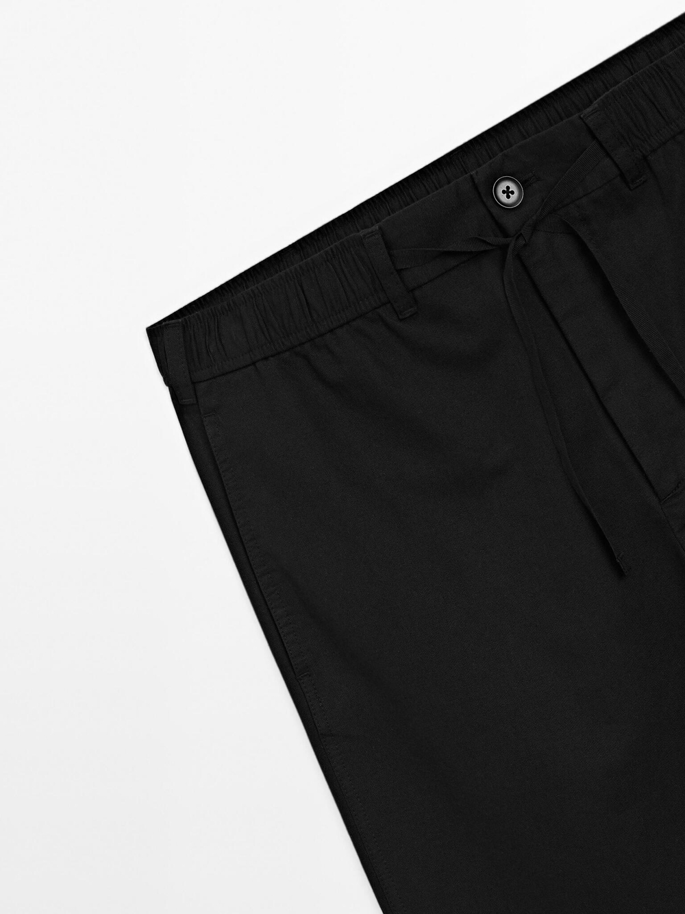 Massimo Dutti Джоггеры из хлопковой смеси, черный