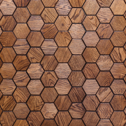Деревянная мозаика для стен Wood Mosaic Соты фаска