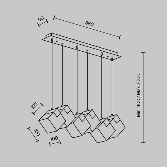 Подвесной светильник MODESTYLE MS.160.700 BS