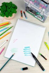 Скетчпад А4 210х290 мм, 40 л, блок - белый офсет, серый офсет 80 г/м², арт. 61565