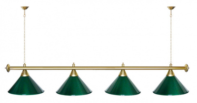 Лампа STARTBILLIARDS 4 пл. (плафоны зеленые,штанга золотая,фурнитура золото)