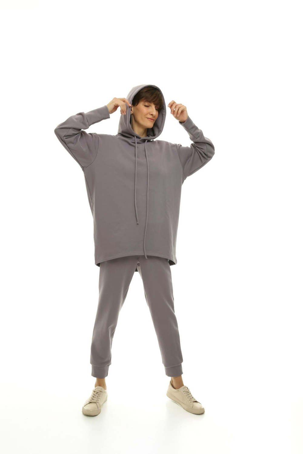 Брюки с начесом зауженные