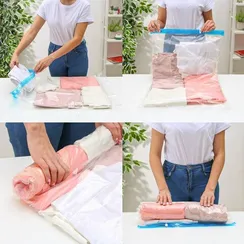 Вакуумный пакет скручивающийся дорожный 35×50 см, цвет МИКС