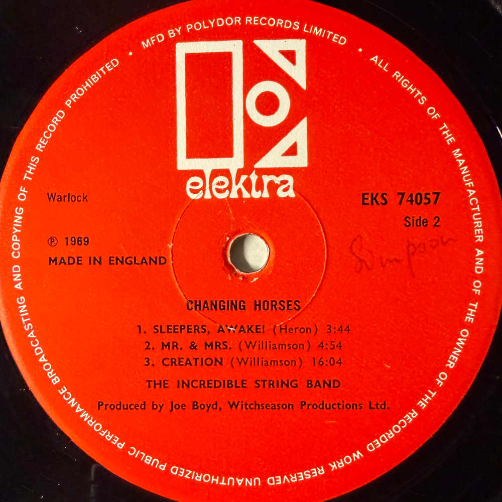 The Incredible String Band ‎– Changing Horses (Англия 1969г.) Т