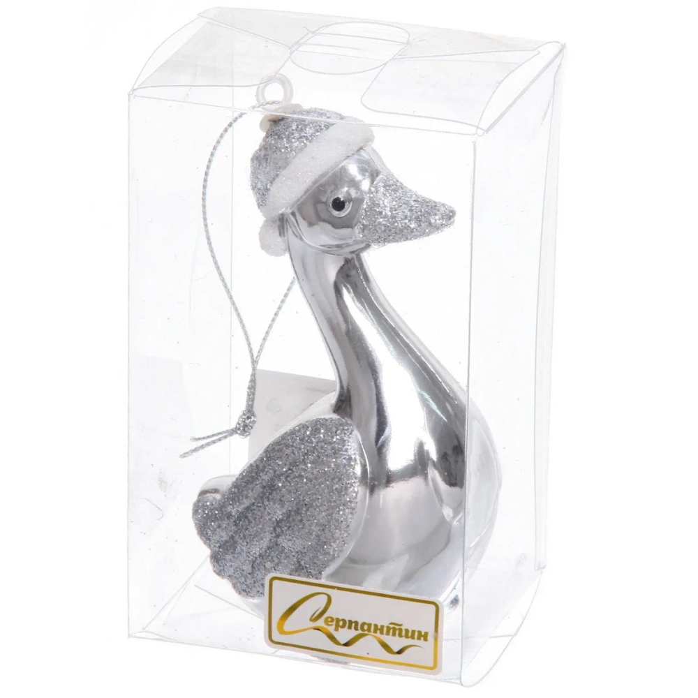 Ёлочная игрушка «Гусь» 7*5*10 см, Серебро