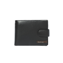 Компактное маленькое 11х8 см мужское чёрное портмоне из натуральной кожи Dublecity 093-DC23-04A в подарочной коробке