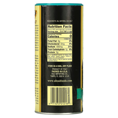 Alessi, Натуральная морская соль премиального качества, мелкая, 680 г (24 унции)