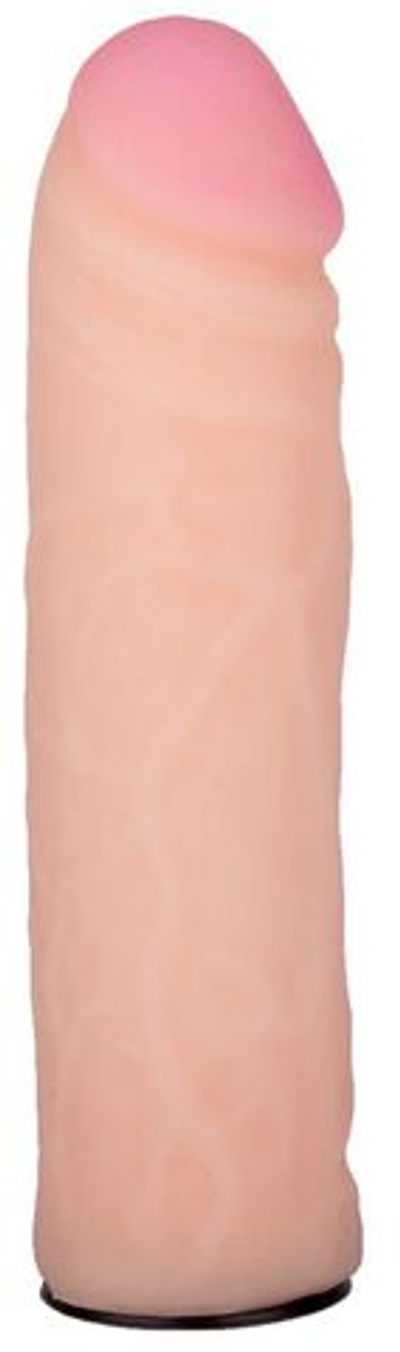 Пояс-трусики с насадкой Glamour Silver - 15,5 см. (Цвет: телесный с черным)