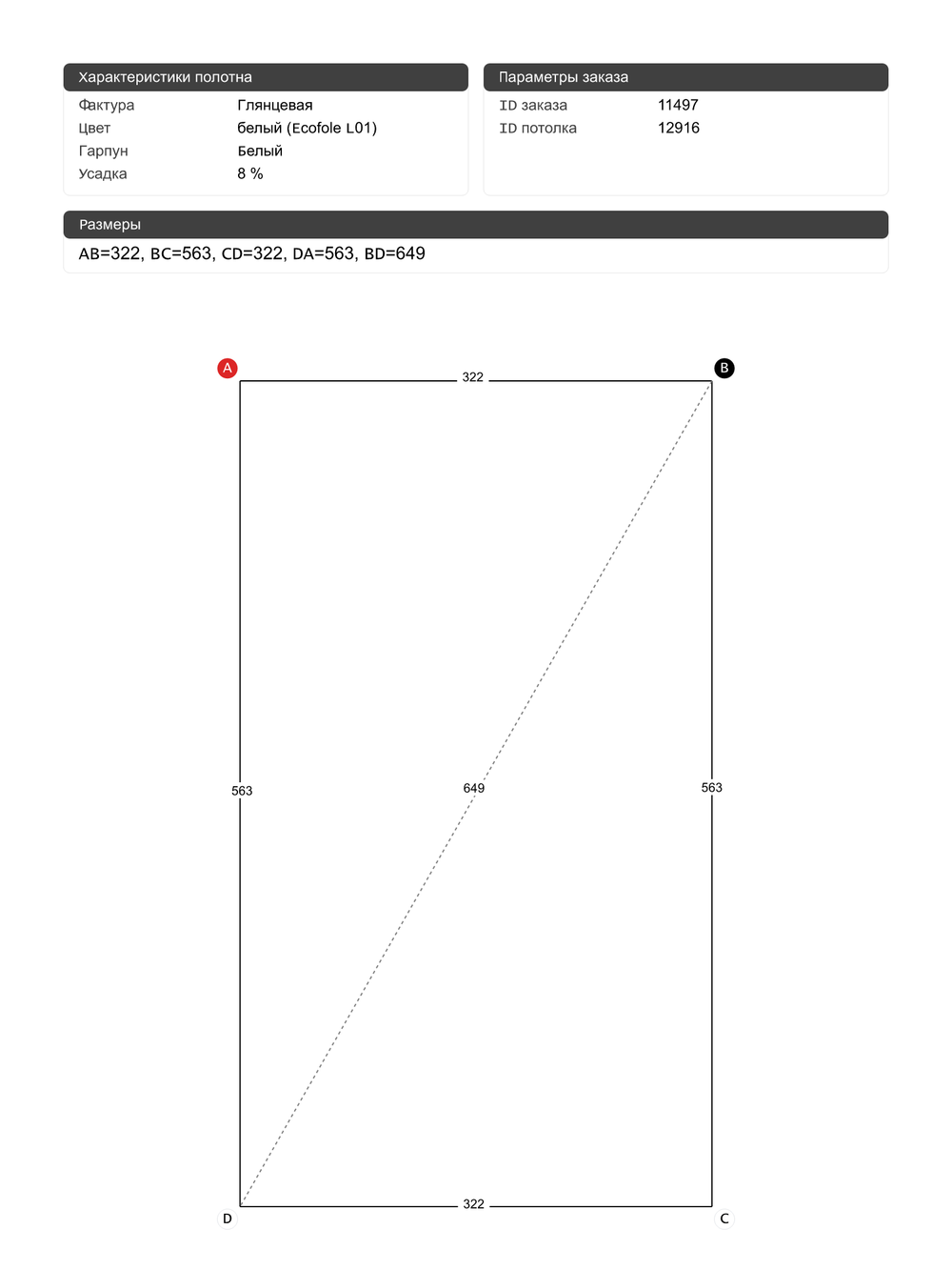Натяжные потолки: 10.6 м2, 18.1 м2