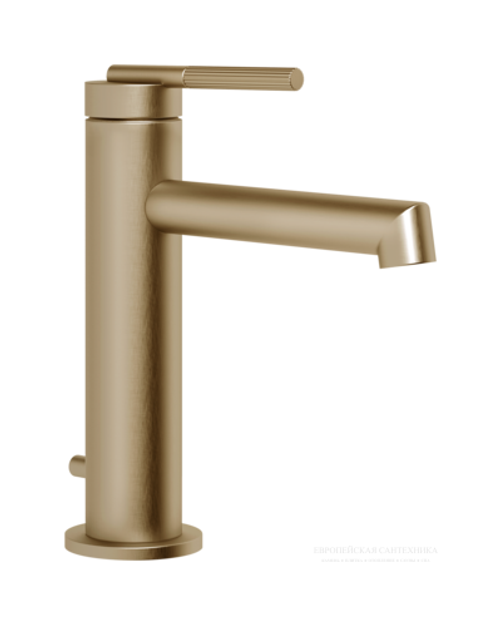Смеситель для раковины Gessi Ingranaggio, однорычажный, с донным клапаном, цвет Warm Bronze Brushed PVD
