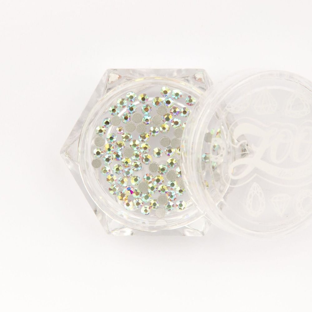 Zoo nail Стразы стеклянные прозрачные ABC голография SS5 (1,8мм), 100шт