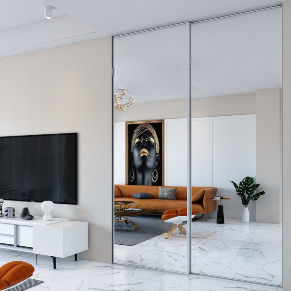 Дверь-купе ARISTO SLIM LINE, зеркало, профиль хром матовый